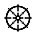 Wheel of Dharma icon. Religious symbol of Buddhism. Dharma wheel of fortune Royalty Free Stock Photo