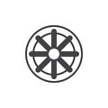 Wheel of Dharma vector icon