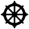 Wheel of Dharma on a white background