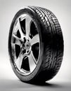 wheel disc olated alloy white tire car background shiny Royalty Free Stock Photo