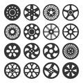 Wheel Disks or Rims Icon Set. Vector