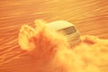 A 4-wheel drive car in action in a desert safari trip in Dubai-UAE on 21 July 2017. Royalty Free Stock Photo