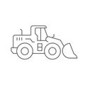 Wheel earth mover line outline icon