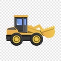 Wheel excavator icon, cartoon style Royalty Free Stock Photo