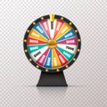 Wheel fortune. Casino prize lucky game roulette, win jackpot money lottery circle. Chance winner gamble wheel 3d Royalty Free Stock Photo