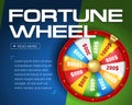 wheel of fortune 3d object on blue background place for text Royalty Free Stock Photo