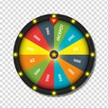 wheel of fortune 3d object isolated on white background Royalty Free Stock Photo