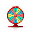 Wheel of fortune. 3d object isolated on white background. Vector illustration Royalty Free Stock Photo