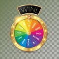 Wheel of fortune 3d object Royalty Free Stock Photo