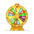 Wheel Of Fortune isolated on white background. Royalty Free Stock Photo