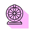 Wheel of fortune line icon, vector pictogram of roulette