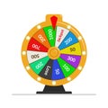 Wheel Of Fortune lottery luck illustration. Casino game of chance. Win fortune roulette. Flat vector illustration Royalty Free Stock Photo