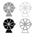 Wheel of Fortune lucky roulette spinning game chance concept set icon grey black color vector illustration image solid fill Royalty Free Stock Photo