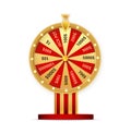 Wheel of fortune object isolated on white background. Royalty Free Stock Photo
