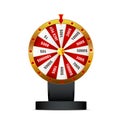 Wheel of fortune object isolated on white background. Royalty Free Stock Photo