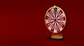 Wheel of fortune on red background for gambling and lottery winning concept. Wheel of fortune to play and win the jackpot. Royalty Free Stock Photo