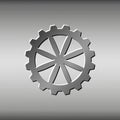 Wheel Gear Icon, Metalline Style