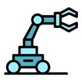 Wheel hand robot icon vector flat