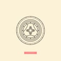 Classic japanese wheel icon. Vector illustration