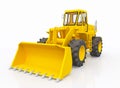 Wheel loader against a white background