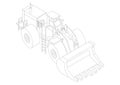 Wheel loader Architect blueprint - isolated