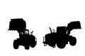 Wheel loader black silhouette Royalty Free Stock Photo