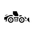 wheel loader construction vehicle glyph icon vector illustration Royalty Free Stock Photo