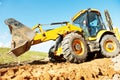 Wheel loader excavator earthmoving Royalty Free Stock Photo