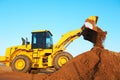 Wheel loader excavator earthmoving Royalty Free Stock Photo