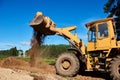 Wheel loader excavator earthmoving Royalty Free Stock Photo