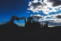 Wheel loader excavator with field background during earthmoving work, construction building Royalty Free Stock Photo