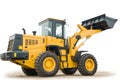 Wheel loader excavator isolated