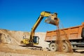 Wheel loader excavator and tipper dumper Royalty Free Stock Photo