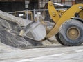wheel loader excavator at work Royalty Free Stock Photo