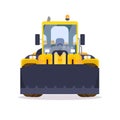 Wheel loader front view flat style