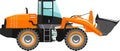 Wheel Loader Icon in Flat Style. Vector Illustration