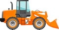 Wheel Loader Icon in Flat Style. Vector Illustration