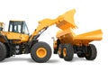 Wheel loader loading dumper Royalty Free Stock Photo