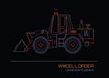 Wheel Loader neon outline