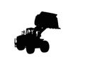 Wheel loaders silhouette. Royalty Free Stock Photo