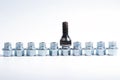 The wheel lock sockets and the extractor are in one row on a white background. Royalty Free Stock Photo