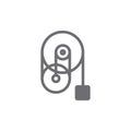 Wheel machine pulley industrial symbol vector