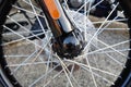 Wheel with motorcycle spokes