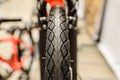 Wheel with narrow tire for city of a bicycle Royalty Free Stock Photo