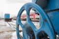 Wheel of an old boxcar Royalty Free Stock Photo