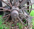 Wheel of an old farm machine Royalty Free Stock Photo