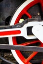 Wheel of an old historic train on rail Royalty Free Stock Photo