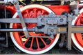 Wheel of the old locomotive of red color Royalty Free Stock Photo