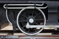 Wheel of an Old train with a steam locomotive city of mexico, mexico I Royalty Free Stock Photo