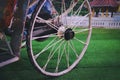 Wheel of old vintage retro asian tricycle